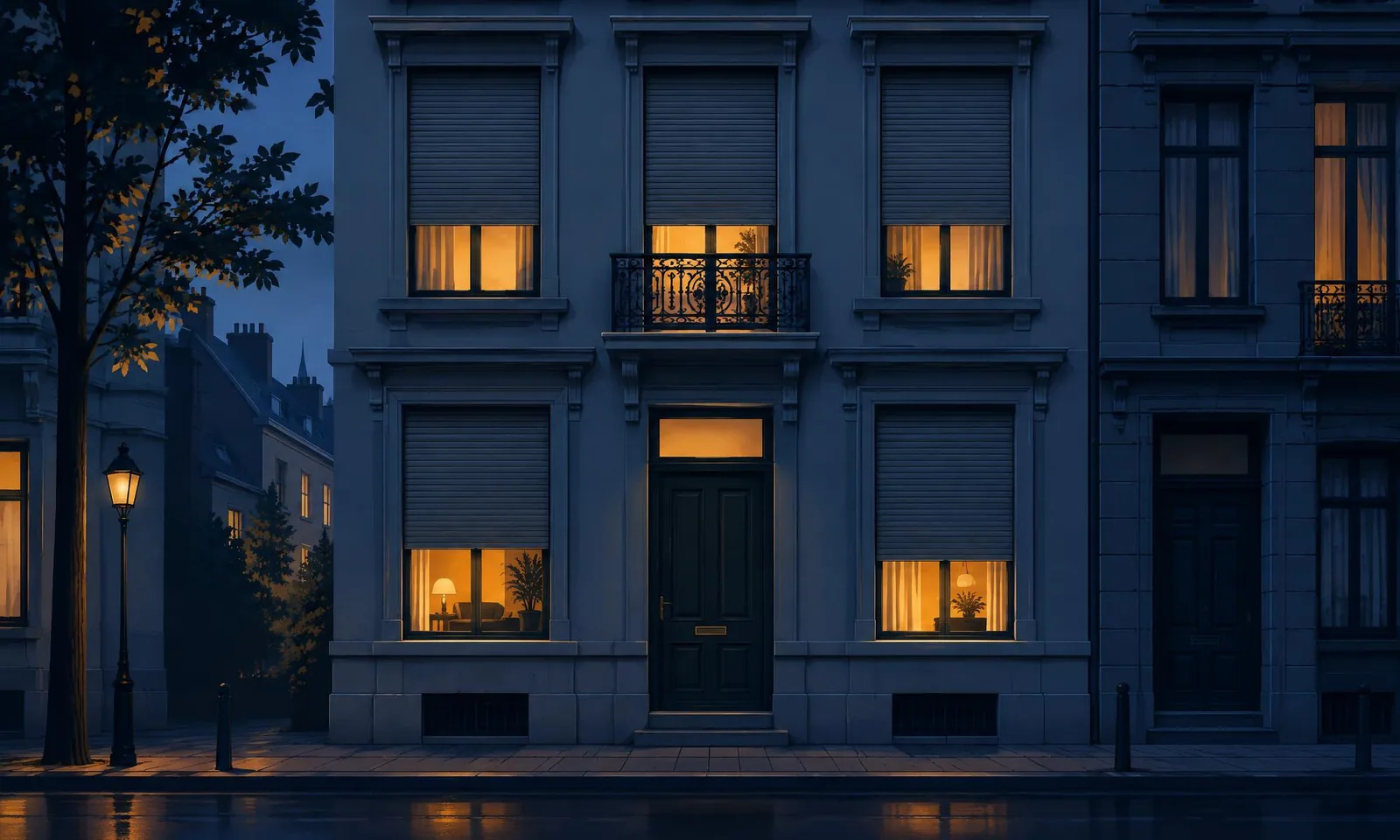 Façade bruxelloise avec volets roulants à Forest
