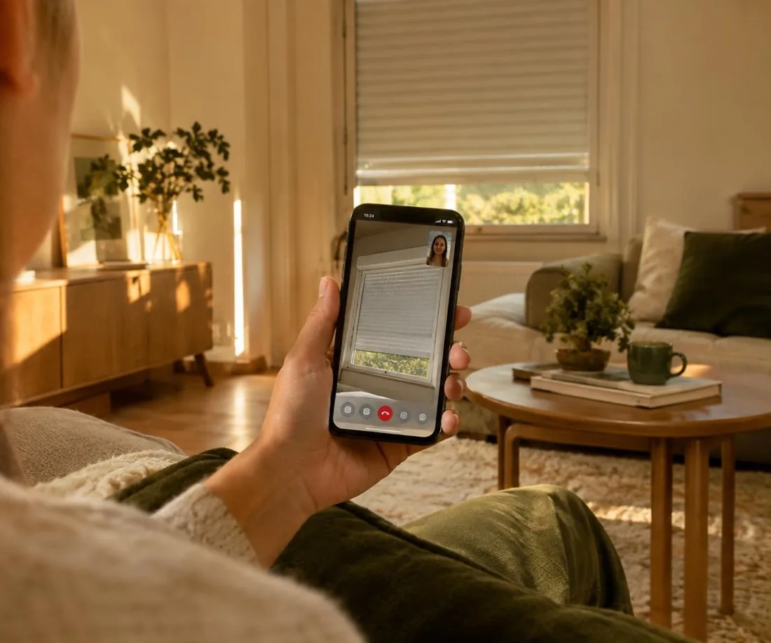 Visio-diagnostic d'un volet roulant avec un technicien